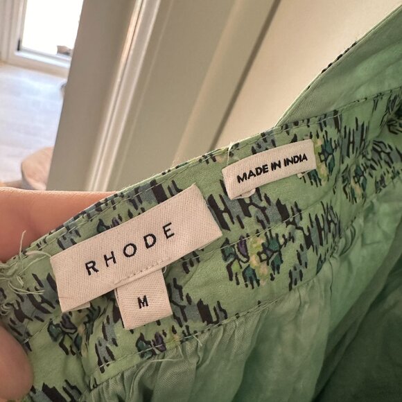 RHODE Salena Halter Maxi Dress, Garden-Print Mint Green - Picture 2 of 5